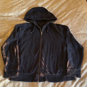Banana Republic Men's Navy Zip-Up Hoodie Sweater
